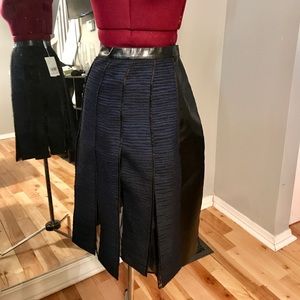 MaxMara Leather & Chiffon Skirt